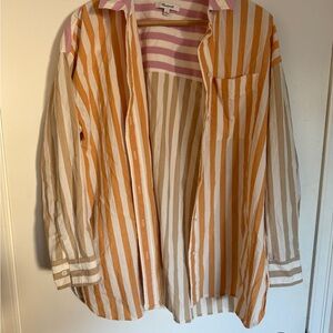 Madewell Mixed Stripe Button-Up Shirt | Size M beach preppy